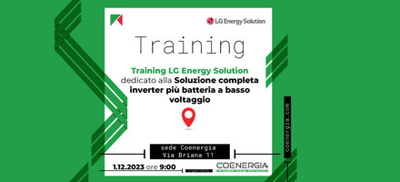 Training Coenergia con LG Energy Solution dedicato ai prodotti inverter più nuove batterie e i nuovi strumenti per il service.jpeg